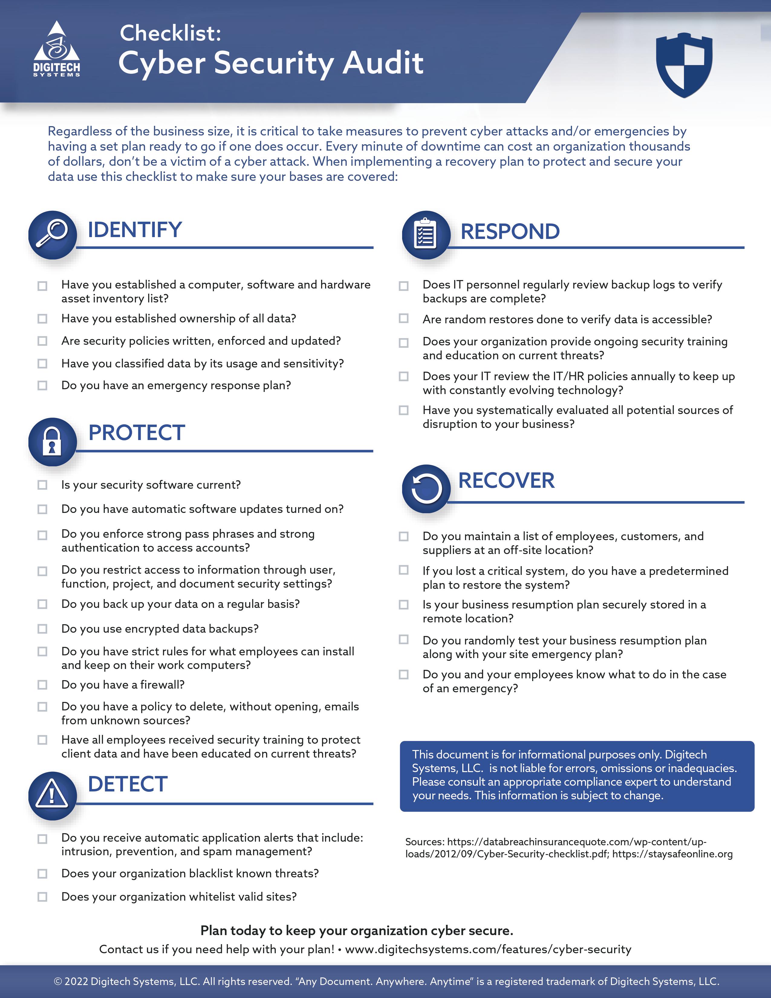 The Top 20 Cyber Security Audit Checklist Strategies in 2023 - Stanfield IT