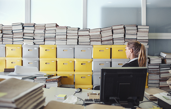 Messy office environment, archives. Messy office environment, archives