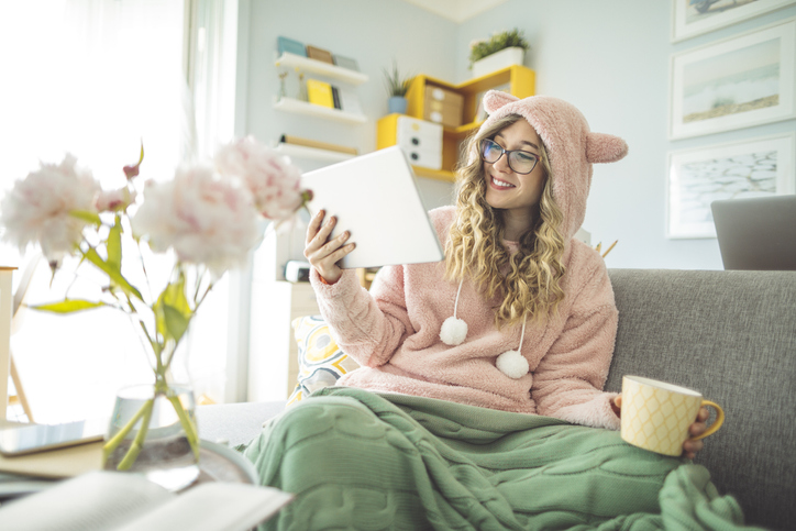 Young woman at home